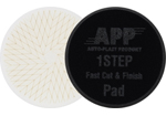 Полировальная губка APP 1Step Fast Cut & Finish Pad d135 белая - липучка - репейник в 2.5 см