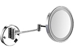Круглое зеркало выдвижное, LED подсветка, 3-x кратное увеличение NOFER (08006.В)